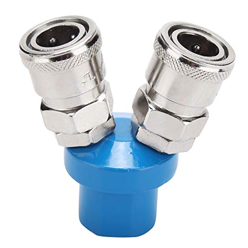 1/4-Inch C-Type Compressed Air Distributor Manifold Splitter Coupler Japanese Pneumatic Quick Fitting Air Hose Quick Coupler for Pneumatic Devices (2 Way)