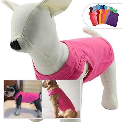 lovelonglong 2019 Pet Clothing Costumes, Puppy Dog Clothes Blank T-Shirt Tee Shirts for Large Medium Small Dogs, 100% Cotton Classic Pet Clothing Puppies Doggy Vest 18 Colors