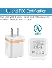 FIMARR - Cargador de teléfono con enchufe de pared, 2 unidades, cable de carga de 10 pies y adaptador de pared USB dual (2,1 A 5V) compatible con iPhone Xs Max XR X 8 7 6 Plus 5S SE 5C (3 en 1)