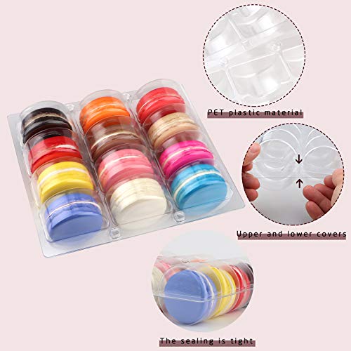 Sdoot Macaron Box, Clear Plastic Macaron Containers with Lid, Premium Macaron Boxes for 12