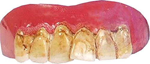 Leaning Yellow Austin Powers Nerd Teeth with Topping Costume Accessory Fake Bit Nerd