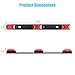 MICTUNING Red Clearance ID BAR Marker Light 3 Light 9 LED 14.2 inches Sealed Trailer Light Bar with Stainless Steel Black Base for Trailer Truck Boat