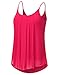 JJ Perfection Women's Pleated Chiffon Layered Cami Tank Top FUCHSIA 3XL