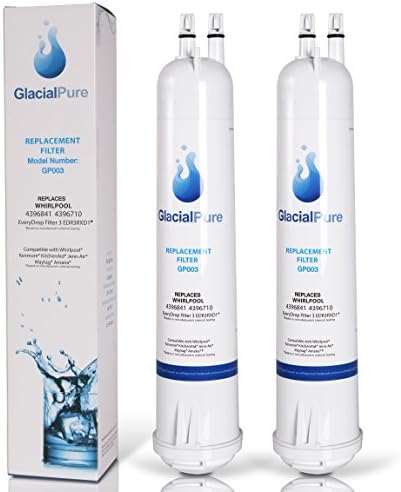 Glacial Pure Refrigerator Water Filter Replacement for 4396841, 4396710, Filter 3, EDR3RXD1, Kenmore 46-9030 2-Pack