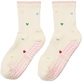 Shapes Studio Crew Half Calf Grip Socks, Cutest Fruits Pilates Socks, Ruffle socks, Non-Slip, Barre Yoga Fitness