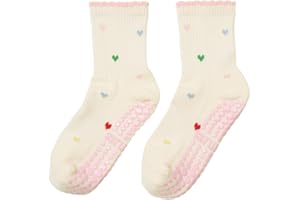 Shapes Studio Crew Half Calf Grip Socks, Cutest Fruits Pilates Socks, Ruffle socks, Non-Slip, Barre Yoga Fitness