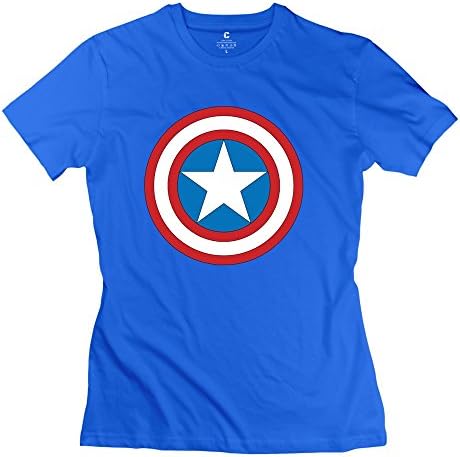 WYMY Women's Tshirt Captain America Logo Size S RoyalBlue