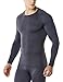 TSLA Men's Thermal Wintergear Compression Baselayer Long Sleeve Top, Thermal Athletic(yud34) - Dark Grey, XX-Large