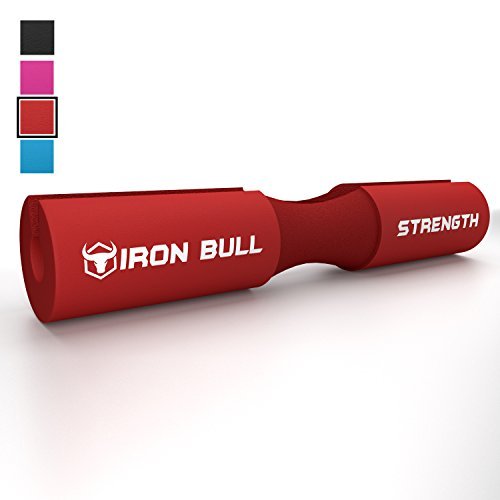 Iron Bull Strength Advanced Squat Pad - Barbell Pad for Squats, Lunges & Hip Thrusts - Neck & Shoulder Protective Pad Support (Red)