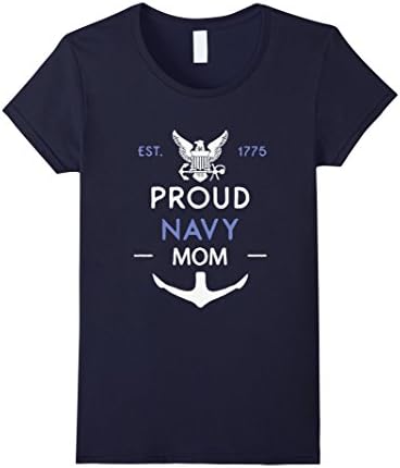 Women's Proud Navy Mom T-Shirt - U.S. Navy Tee Medium Navy