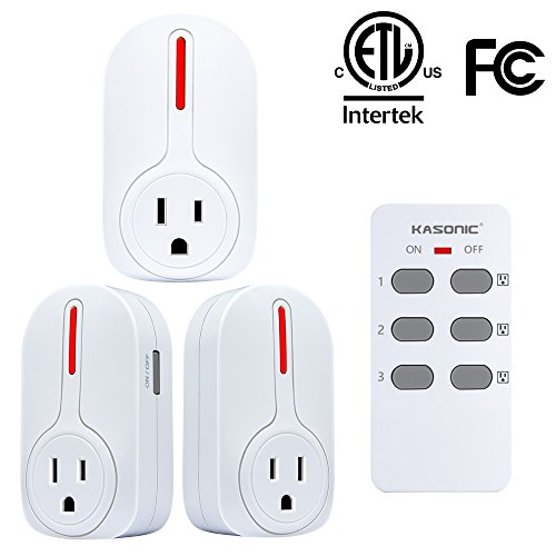 Wireless Remote Control Outlet, Kasonic Smart Home Remote Control Multi Purpose Combo Set [3 Electrical Outlets + 1 Remote] Perfect for Household Appliances and Devices; ETL-Listed - Thumbnail 7