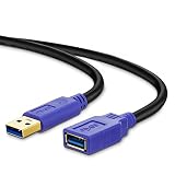 USB 3.0 Extension Cable 12Ft, USB 3.0 Extender Cord Type A Male to A Female for Oculus VR, Playstation, Xbox, USB Flash Drive, Card Reader, Hard Drive,Keyboard, Printer, Scanner, Camera and more