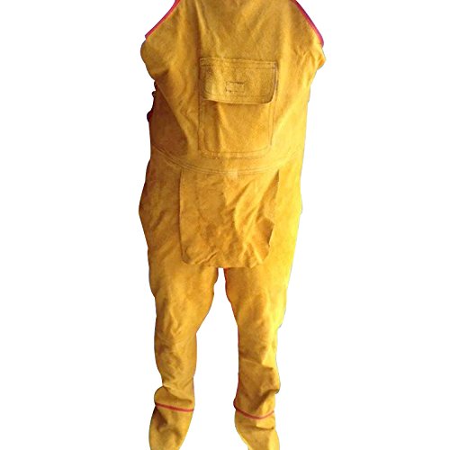 Creation Core Cowhide Welding Apron Bib Heat Resistant Leather Apron Safety Apparel Split Leg Flame Resistant Apron With Pocket