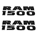 Yoaoo 2x Genune Black Ram 1500 Emblem Badge 3D Emblem Decals Nameplates Flat Letter Matte OEM