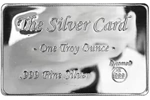 1 Troy oz Pure Silver Bars, Silver oz .999 Pure bar, Precision Minted one Once Silver bar, Mirror Finish Silver Bullion Brill