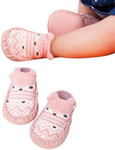 Newborn Baby Girls Boys Cartoon Socks, TRENDINAO Toddler Anti-Slip Socks Slipper Bell Shoes Boots