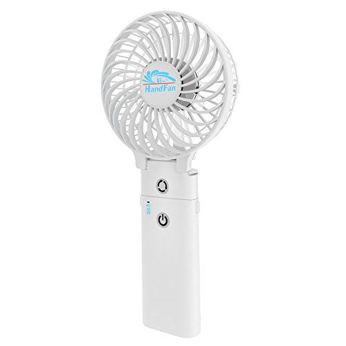 Click Here to See More Images VersionTECH. Handheld Fan, Upgrade Mini Portable Personal USB Rechargeable Cooling Foldable Desk Fan with 4000mA Power Bank for Office Outdoor Household Traveling Baby Stroller Car (White)