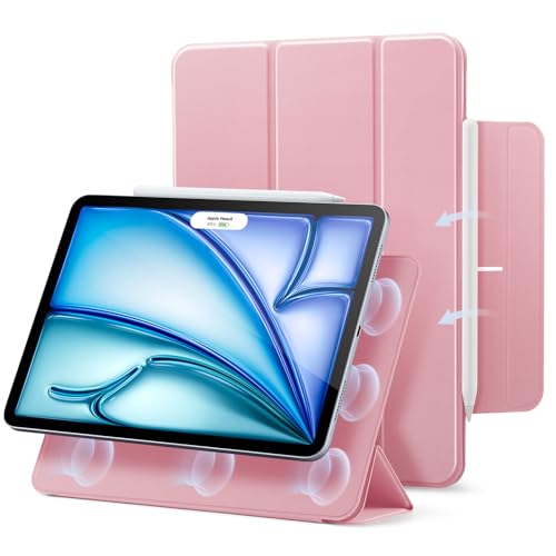 ESR für iPad Air 13 Zoll M4/M3/M2 Hülle (2026/2025/2024) und iPad Pro 12.9 (2022/2021/2020), Magnetbefestigung, dünne dreifach Faltbare Standhülle, un