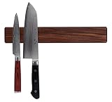 Walnut Magnetic Knife Holder with Multi Purpose Functionality as Knife Magnet, Knife Strip, Magnetic Organizer- Securely Holds Your Knives & Keeps Your Kitchen Organized- Made in USA- 12 Inch