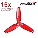 Crazepony 16pcs Gemfan Flash 2540 3-Blade Propeller 2.5 inch Triblade Props Compatible with 1105 1106 Brushless Motor for Micro FPV Drone Quadcopter Like Babyhawk R Leader120 Cygnet Cx2(Red)