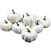 COTOSEY 12PCS Artificial White Pumpkins for Wedding Halloween Fall Thanksgiving Table Decorating (10 Pcs White)