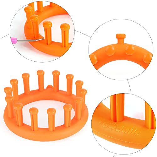 VGOODALL Round Knitting Loom Set Circular Loom Set with 2 Rolls Acrylic Yarn for Hat Scarf Shawl Sweater Sock Knitter