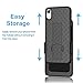 PIXIUCompatible with iPhone Xr Holster Case, Combo Shell & Holster Case - Super Slim Shell Case with Built-in Kickstand, Swivel Belt Clip Holster Full Body Protective case for Apple iPhone Xr 6.1 inch