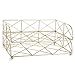 MyGift 2-Tier Geometric Light Gold-Tone Metal Desktop Stacked Letter Tray