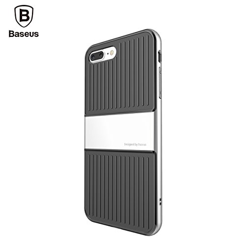 iPhone 7 Plus Case, Baseus TPU + PC Double Protection Cell Phone Case Cover for iPhone 7 Plus (Black + Silver)