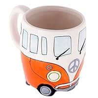 Volkswagen - Orange Ceramic Shaped Coffee Mug / Cup (VW Camper Van) By Giftbrit