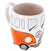Set of 4 Ceramic Shaped Coffee Mug/Cup Set (Red, Blue, Green & Orange) (Camper Van) By Giftbrit