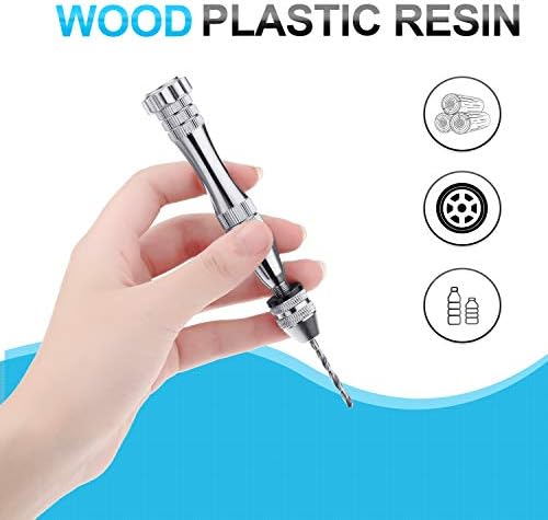 Download Resin Drill Pin Vise Drill Set, include Hand drill, 10 Pieces Mini Twist Drill Bits and 200 ...