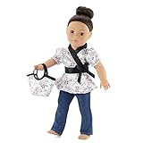 18 Inch Doll Clothes Fits American Girl - Satin Tunic & Jeans Outfit Includes 18” Dolls Accessories