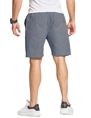 JustSun Shorts Men Cotton Summer Shorts Casual Chino with Pockets