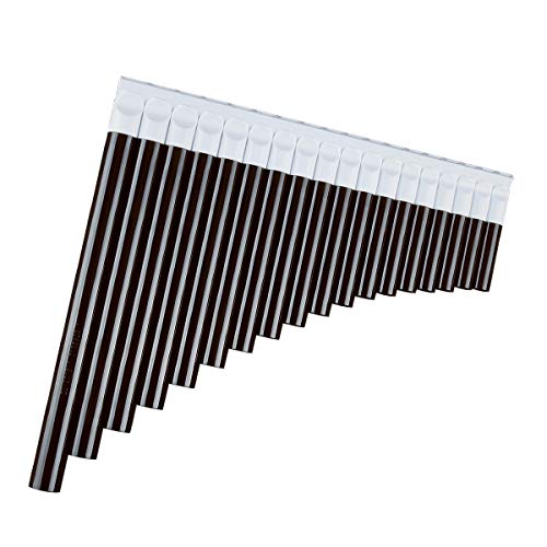 New Arrival 16 Pipes Pan Flute Pan Pipe G Key ABS Plastic Traditional Woodwind Musical Instrument for Beginner and Musical Lover (18 Pipes, dark brown and white)