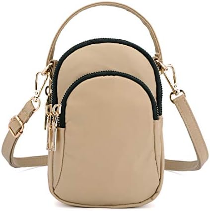 Yogwoo Travel Crossbody Bags Mini Shoulder Purse Cellphone Pouch Women Chest Bag Stylish Handbag Wallet 3 Layers Pockets Flower/Plaid Pattern