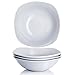 YHY 7-inch/20OZ Porcelain Cereal/Pasta Bowls, White Salad Bowl Set, Square & Wide, Set of 4