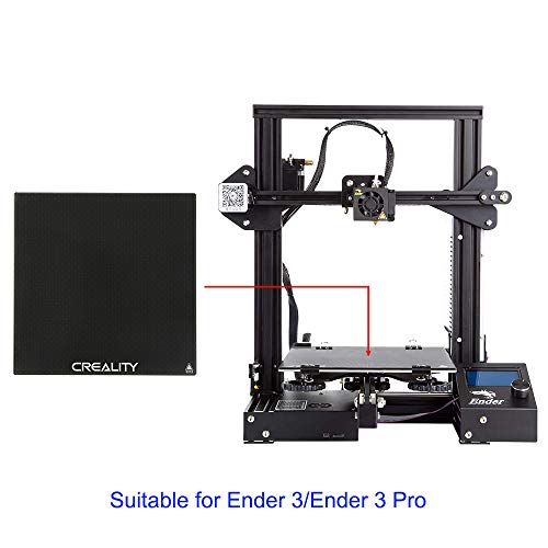 Creality Ender 3 Glass Bed, Upgraded 3D Printer Platform Tempered Glass Plate Build Surface, 235x235x4mm