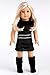 DreamWorld Collections - Glamour Girl - 3 Piece Outfit - Snow Leopard Faux Fur Coat with Black Velvet Dress and Black Boots - Clothes Fits 18 Inch American Girl Doll (Doll Not Included)