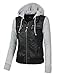 BIADANI Women Faux Leather Hoodie Jacket