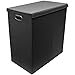 Sorbus Laundry Hamper with Lid Closure – Foldable Double Sorter Detachable Cover and Divider, Built-in Handles for Easy Transport, Black