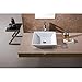 Luxier CS-006 Flat Square 16-1/2 in. Bathroom Ceramic Vessel Sink Art Basin in White