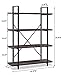 O&K FURNITURE 4-Shelf Vintage Industrial Bookcase, Display Rack Stand Storage Shelving Unit, Gray-Brown