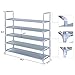SONGMICS 5 Tiers Utility Steel Shoe Rack Shoe Storage Organizer Cabinet Tower Stackable Shelves Holds 25 Pairs Of Shoes - 39.4 x 11.1 x 36.3 Inches Gray ULSR05G