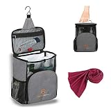 Sierra Basics Shower Caddy Portable, Bath Organizer with Hook, Oxford Hanging Mesh Bag, Quick Dry Mildew Resistant, Shower Tote Bag for College Dorm Gym Swimming Travel for Men Women Grey