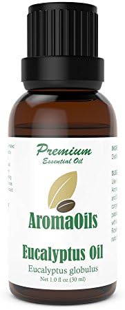 Eucalyptus Essential Oil - AromaOils 1 oz (30 ml) - Best 100% Pure Therapeutic Grade - Used now for Aromatherapy, Natural Home Cleaning Additive, and as part of your Natural First Aid Kit