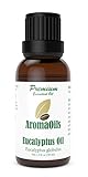 Eucalyptus Essential Oil - AromaOils 1 oz (30 ml) - Best 100% Pure Therapeutic Grade - Used now for Aromatherapy, Natural Home Cleaning Additive, and as part of your Natural First Aid Kit