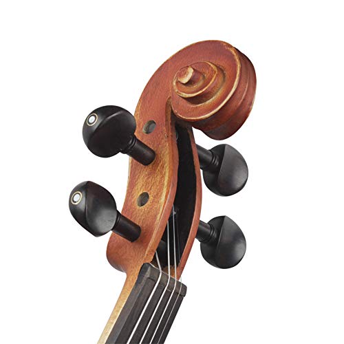 BEESCLOVER 4 Pcs 4/4 Ebony Wood Violin Fiddle Tuning Pegs Endpin Set Replacement Tool for ce