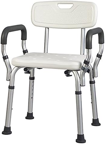 HDENDEN Detachable Shower Stool Aluminum Alloy With Armrests With Cold Pad Adjustable Shower Chair Be Applicable In Elderly Disabled Pregnant Woman Child