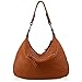 YALUXE Women's Double Zipper Soft Hobo Cowhide Leather Purse Shoulder Bag